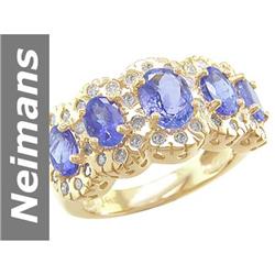 3.50 ct Tanzanite & Diamond Ring 14kt Gold