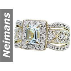 1.25 ct Aquamarine & Diamond Ring 14kt Gold