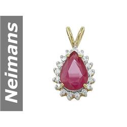 2.59 ct Ruby & Diamond Pendant 14kt Gold