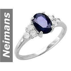 Wow 1.80 ct Sapphire & Diamond Ring 14kt Gold