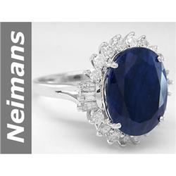 Rare 12.09 ct Sapphire & Diamond Ring 14kt Gold