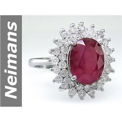 7.16 ct Ruby & Diamond Ring 14kt Gold