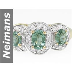 2.00 ct Green Sapphire & Diamond Ring 14kt Gold