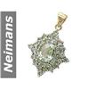7.50 ct Green Amethyst & Green Sapphire Pendant 14kt Gold