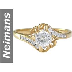 .75 ct White Sapphire & Diamond Ring 14kt Gold