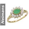 1.25 ct Emerald & White Sapphire Ring 14kt Gold
