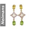 Image 1 : 4.50 ct Peridot, Pink & Yellow Sapphire Earrings 14kt