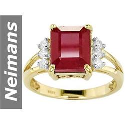 4.28 ct Ruby & Diamond Ring 14kt Gold