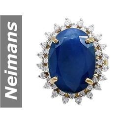 15.86 ct Sapphire & Diamond Ring 14kt Gold