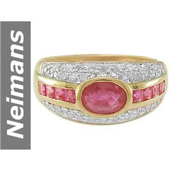 2.00 ct Ruby & Diamond Ring 14kt Gold