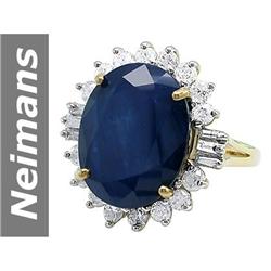 13.22 ct Sapphire & Diamond Ring 14kt Gold