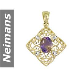 2.56 ct Amatrine & Diamond Pendant 14kt Gold