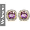 Image 1 : 7.78 ct Amethyst & Diamond Earrings 14kt Gold