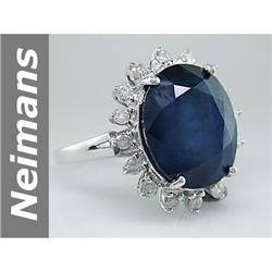 15.46 ct Sapphire & Diamond Ring 14kt Gold
