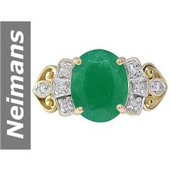 5.45 ct Emerald & Diamond Ring 14kt Gold
