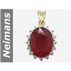 Image 1 : Hot 6.40 ct Ruby & Diamond Pendant 14kt Gold
