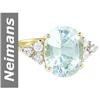 5.50 ct Aquamarine & Diamond Ring 14kt Gold