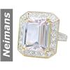 7.77 ct White Morganite & Diamond Ring 14kt Gold