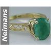 Image 1 : Art Deco 1.63 ct Emerald & Diamond Ring 14kt Gold