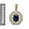 3.13 ct Sapphire & Diamond Pendant 14kt Gold