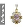 2.84 ct Rose Pink Amethyst & Diamond Pendant 14kt Gold