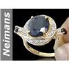 6.47 ct Blue Sapphire & Diamond Ring 14kt Gold