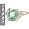 3.44 ct Green Amethyst & Diamond Ring 14kt Gold