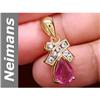 1.65 ct Ruby & White Sapphire Pendant 14kt Gold