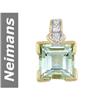 2.72 ct Green Amethyst & Diamond Pendant 14kt Gold