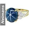 7.58 ct Star Sapphire & White Sapphire Ring 14kt Gold