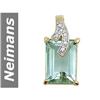 7.54 ct Green Kunzite & Diamond Pendant 14kt Gold