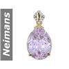 20.53 ct Pink Kunzite & Diamond Pendant 14kt Gold