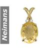 Image 1 : 6.03 ct Citrine & Diamond Pendant 14kt Gold
