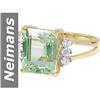 Image 1 : 3.38 ct Green Amethyst & Diamond Ring 14kt Gold