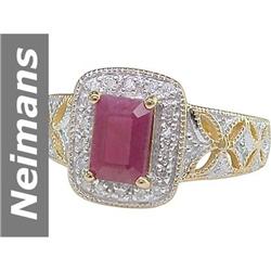 1.48 ct Ruby & Diamond Ring 14kt Gold
