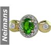 Image 1 : 1.98 ct Chrome Diopside & Diamond Ring 14kt Gold