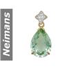 Image 1 : 11.03 ct Green Amethyst & Diamond Pendant 14kt Gold