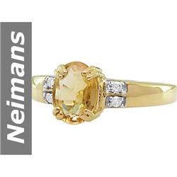 1.24 ct Citrine & Diamond Ring 14kt Gold