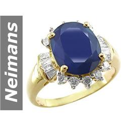 6.52 ct Sapphire & Diamond Ring 14kt Gold