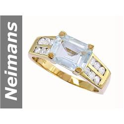 2.58 ct Aquamarine & Diamond Ring 14kt Gold