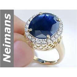 12.81 ct Sapphire & Diamond Ring 14kt Gold