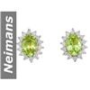 Image 1 : 2.19 ct Peridot & Diamond Earrings 14kt Gold