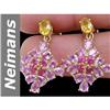 Image 1 : 9.20 ct Pink, Yellow Sapphire & Ruby Earrings 14kt Gold