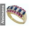 Image 1 : 2.32 ct Blue & White Sapphire & Ruby Ring 14kt Gold