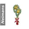 Image 1 : 3.08 ct Green, Yellow Sapphire & Ruby Pendant 14kt Gold