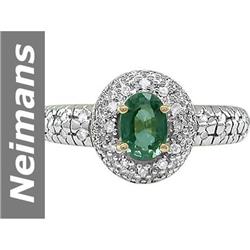 .89 ct Green Sapphire & Diamond Ring 14kt Gold