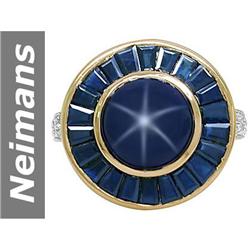 10.03 ct Sapphire & Star Sapphire & Diamond Ring 14kt Gold