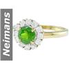 Image 1 : 1.71 ct Chrome Diopside & Diamond Ring 14kt Gold