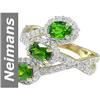 Image 1 : 2.18 ct Chrome Diopside & Diamond Ring 14kt Gold