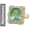 Image 1 : 5.01 ct Green Amethyst & Diamond Ring 14kt Gold